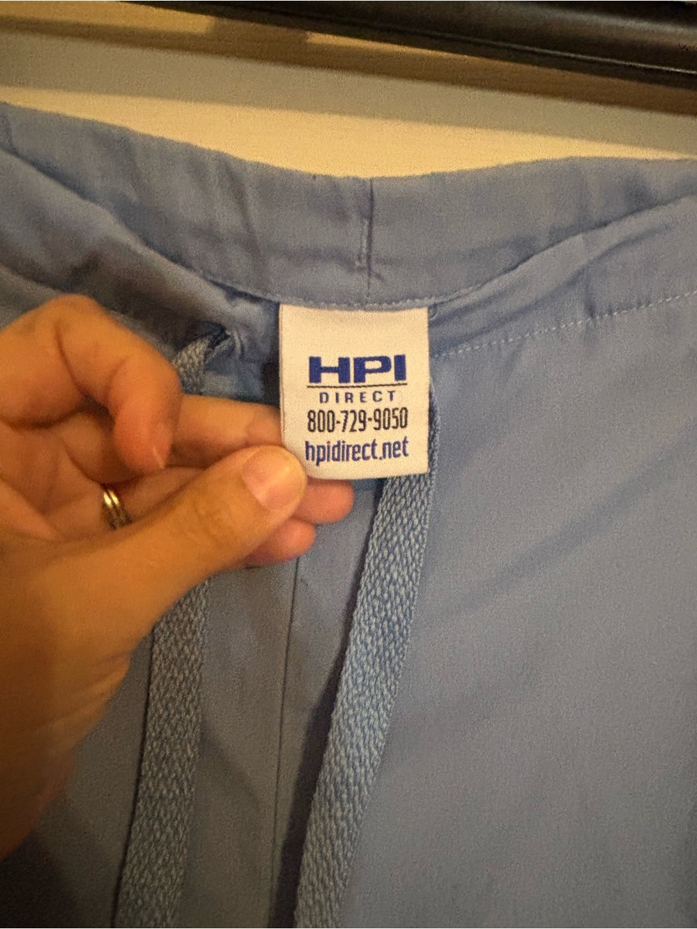 Light Blue Drawstring scrub Pants - Picture 2 of 4